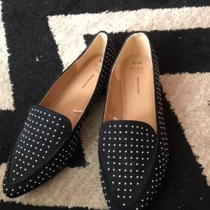 Black studded flats